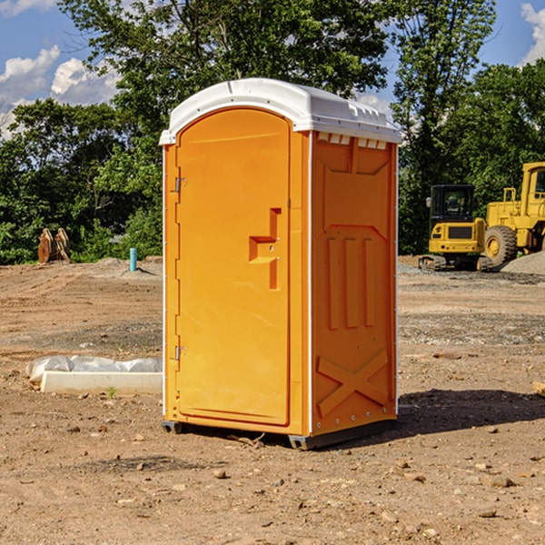 how often are the portable restrooms cleaned and serviced during a rental period in Randolph Ohio